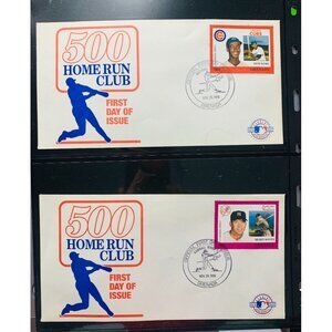 500 Home Run Club First Day Of Issue Covers Ernie Banks & Mickey Mantle Grenada
